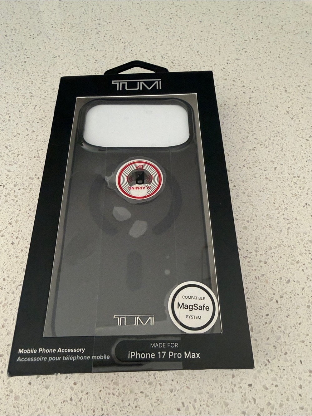 Tumi Clear MagSafe-Compatible Phone Case with Black Trim for iPhone 17 Pro Max